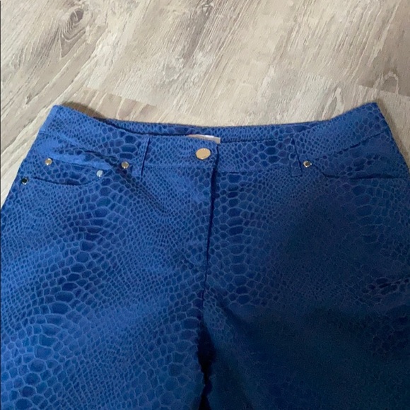 Eric Prussian Blue Lizard Print 5 Pocket Jeans - Picture 2 of 8